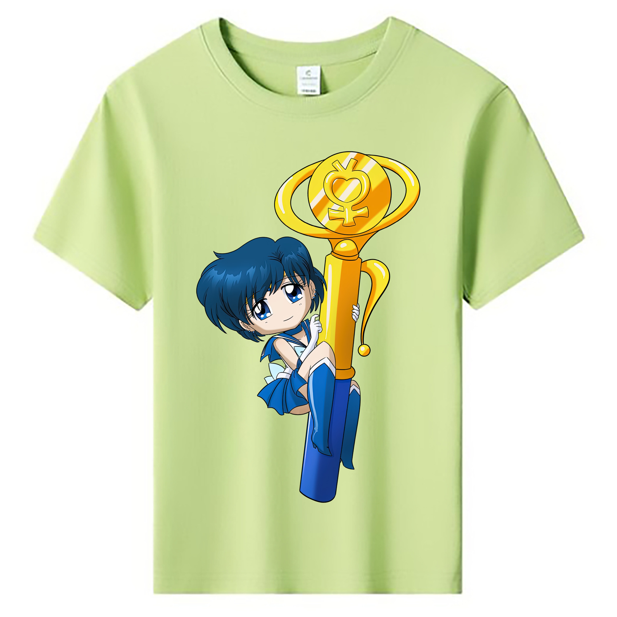 （画像用） 美少女戦士セーラームーン 水野 亜美 みずの あみ Sailor Moon Mizuno Ami 綿100％キッズTシャツ（フロントプリント）